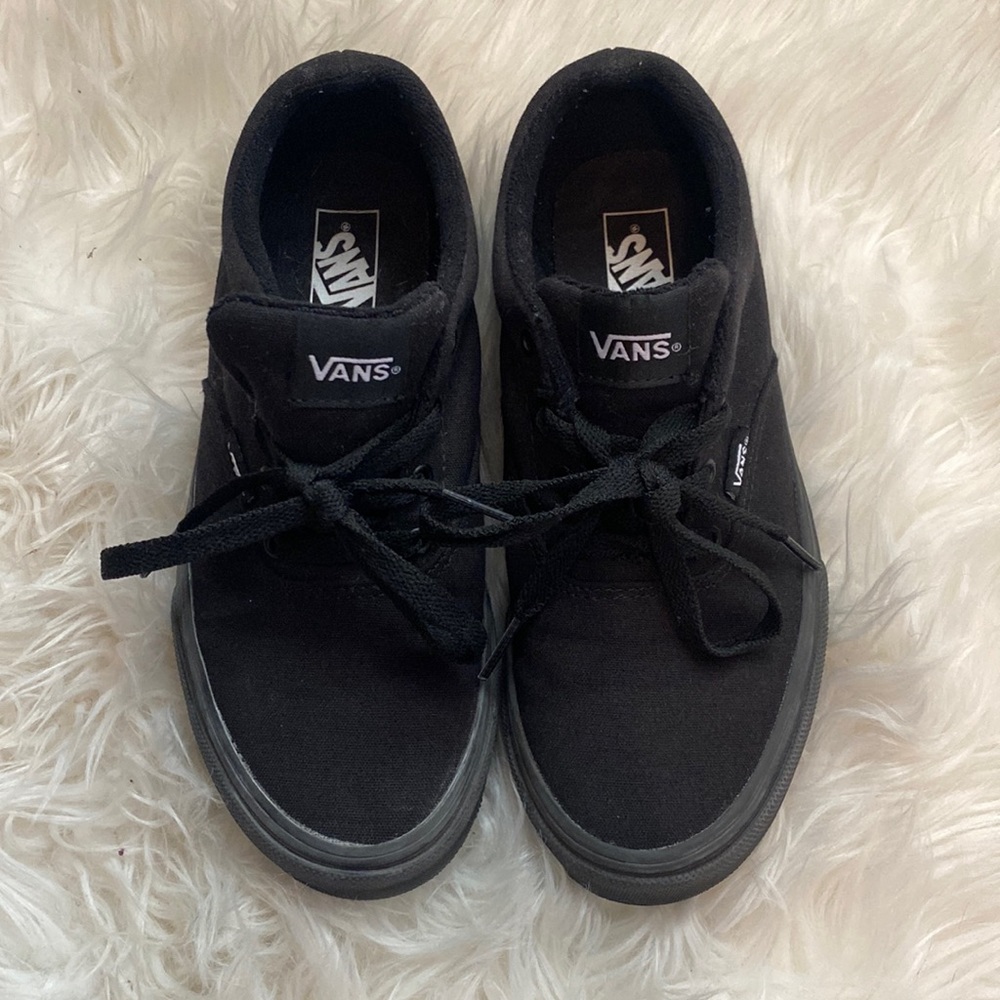 Kids All black Vans lace-up shoes